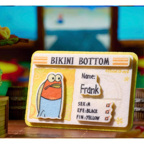 Kayou卡游 海綿寶寶-比奇堡路人魚身分卡系列-不織布徽章- 隨機發貨