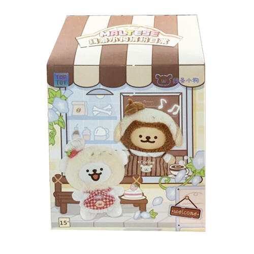 top toys 線條小狗繽紛日常搪膠毛絨盲盒-隨機發貨