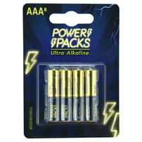 Power Packs Ultra Alkaline AAA Battery 8 Pieces