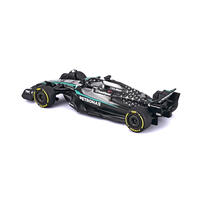 Bburago比美高1:64 F1掛卡系列-梅賽德斯-AMG F1 W16 E Performance（2025澳大利亞大獎賽）（#63喬治&middot;拉塞爾）（無頭盔）-銀色/啞光黑 18-58002#63