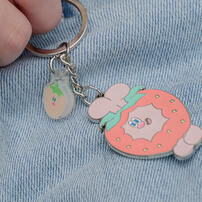 Kingjun	金屬鑰匙圈／草莓吃蠢兔