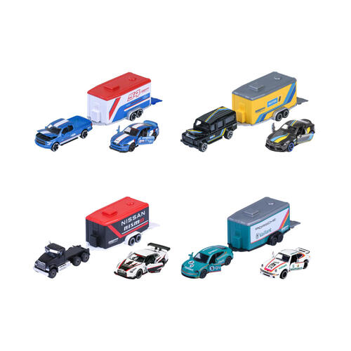 Majorette 美捷輪小汽車-新豪華賽車拖車- 隨機發貨