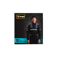 Bburago比美高 1:43 F1系列-1:43 賓士車隊-AMG F1 W16 E （無頭盔，紙盒版）（2025 澳洲大獎賽）（#63 喬治&middot;拉塞爾）- 霧黑/銀