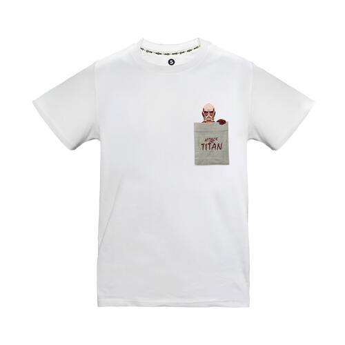 Attack on Titan進擊的巨人 刺繡口袋T-shirt(巨人)-進擊的巨人S