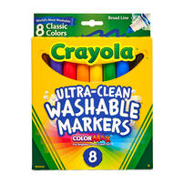 Crayola繪兒樂可水洗粗錐頭彩色筆8色