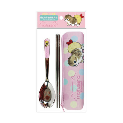 Mofusand 貓福珊迪 潛水布不鏽鋼餐具組-炸蝦