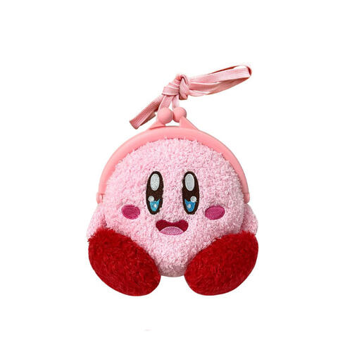 Kirby 星之卡比 柔軟絨毛頸掛包-興奮