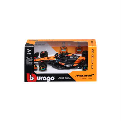 Bburago比美高1:43 F1系列-麥克拉倫 F1 車隊 MCL39 （無頭盔，紙盒版）（2025 澳大利亞大獎賽）(#81 奧斯卡&middot;皮亞斯特里) - 啞黑色/橙色 18-38248#81