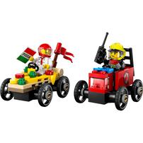 LEGO樂高城市系列 披薩車對消防車賽車套裝 60458