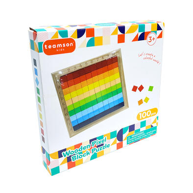 Teamson-木製色彩卡通拼圖遊戲盒組