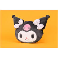 Sanrio Kuromi head-shaped clutch bag 6"