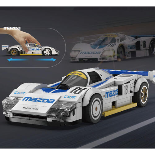 Cada咔搭 1:24授權馬自達#18 1991 Le Mans 積木模型車