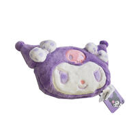 Sanrio Kuromi head-shaped clutch bag 6"