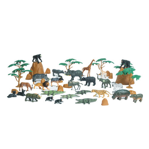 World Animal Collection 48件動物模型配件桶