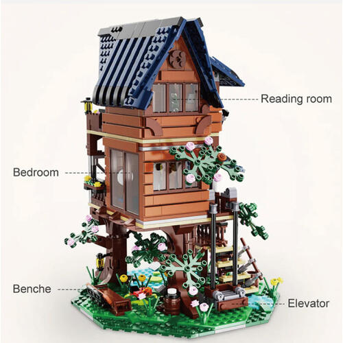 Cada咔搭 四季森林樹屋積木組