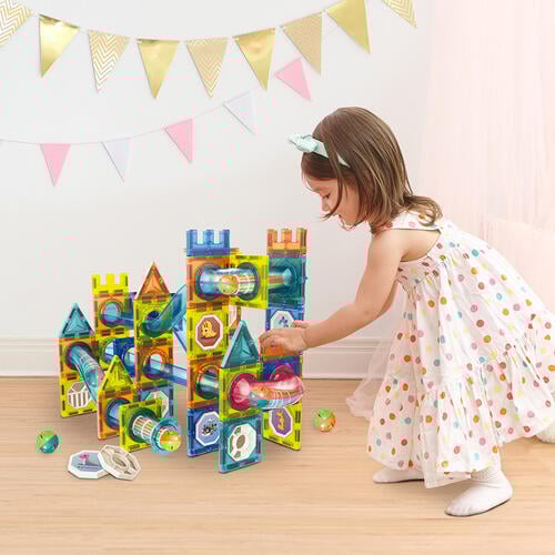 Teamson-彩色窗戶軌道磁力片組 98片組