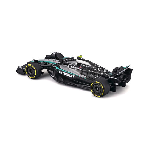 Bburago比美高1:64 F1掛卡系列-梅賽德斯-AMG F1 W16 E性能版（2025澳大利亞大獎賽）（#12安德里亞&middot;基米&middot;安東內利）（無頭盔）-銀色/啞光黑 18-58002#12