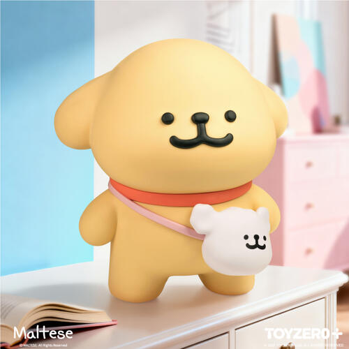 線條小狗結伴出遊存錢筒-小金毛