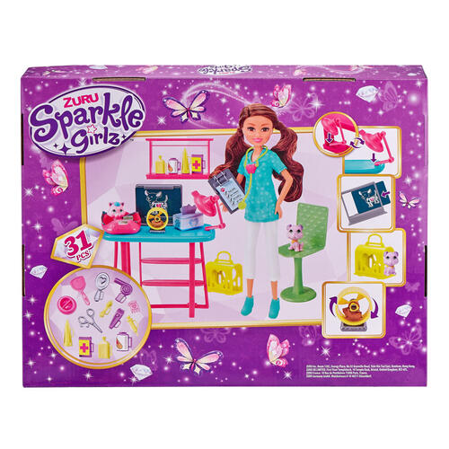 Sparkle Girlz 10.5" Doll Pet Clinic Playset - Assorted