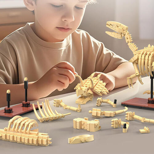 Cada咔搭 夜光骨架恐龍積木模型-劍龍