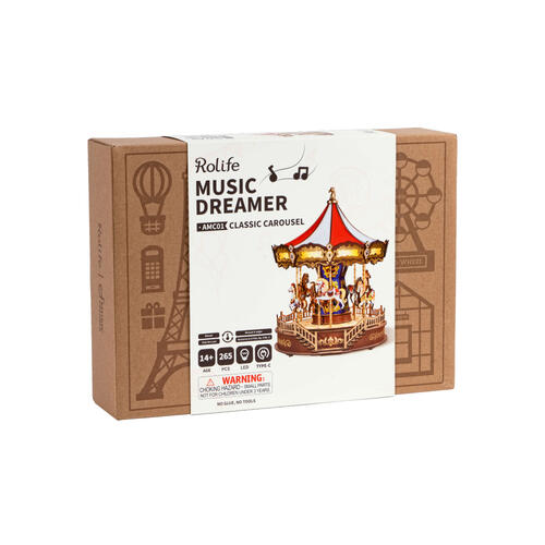 ROLIFE 若來 經典樂園旋轉木馬-立體積木