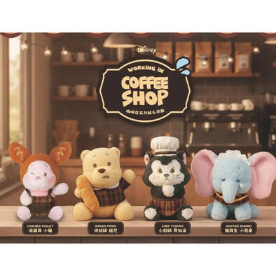 Disney迪士尼	 咖啡店系列絨毛吊飾盲盒- 隨機發貨