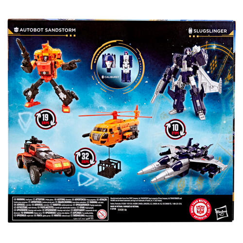 Transformers Age of the Primes Wreck 'n Doom Collection Autobot Sandstorm vs Slugslinger