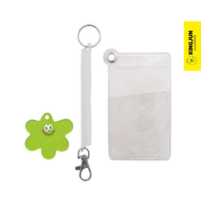 KINGJUN 經典彈簧卡套／透閃粉＋透繩＋微笑鼻涕（綠）